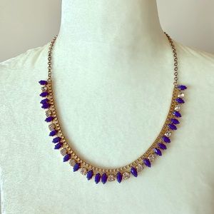 J. CREW Blue and diamanté necklace